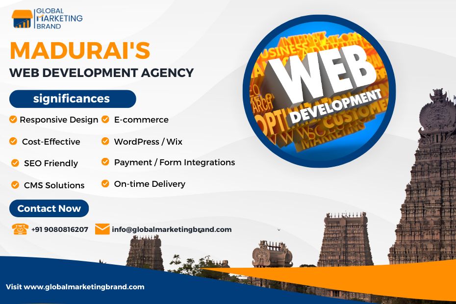 image with text listing out the services offered by web development company in Madurai