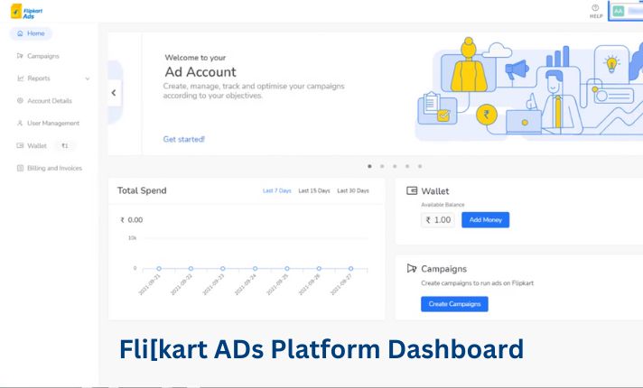 The snapshot of Flipkart Ads Platform Dashboard