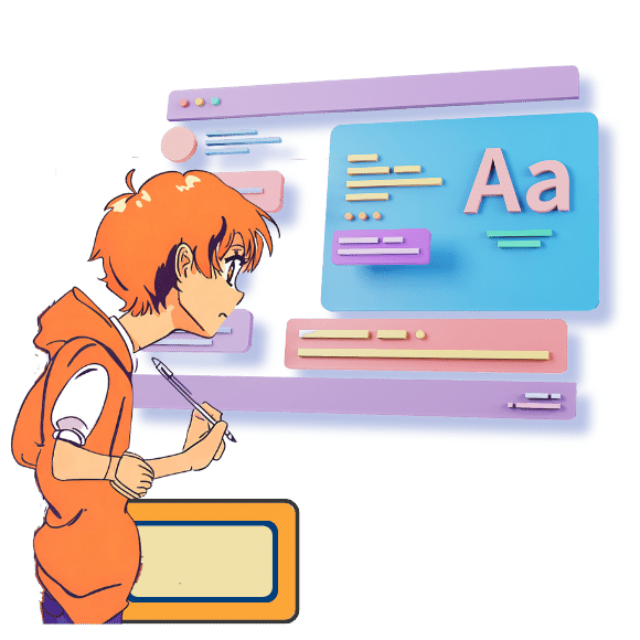 image of anime character optimizing a web page