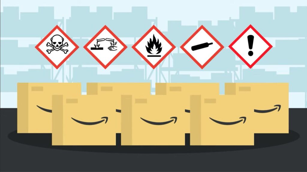image with regulatory signs of lithium battery to sell on amazon